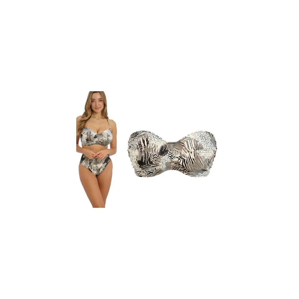 Fantasie Seraya Sands monochrome biustonosz bandeau do stroju kąpielowego