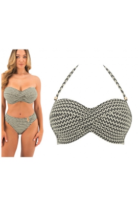 Fantasie Koh Lipe black and cream biustonosz bandeau do stroju kąpielowego