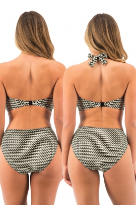 Fantasie Koh Lipe black and cream biustonosz bandeau do stroju kąpielowego