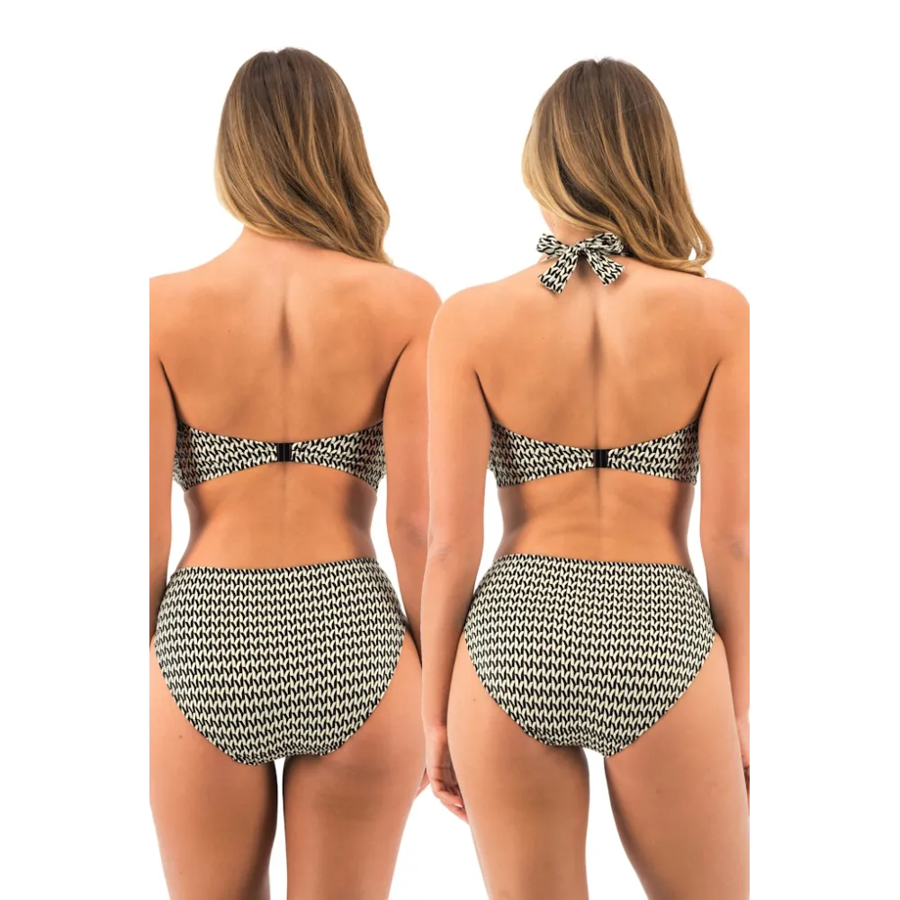 Fantasie Koh Lipe black and cream biustonosz bandeau do stroju kąpielowego