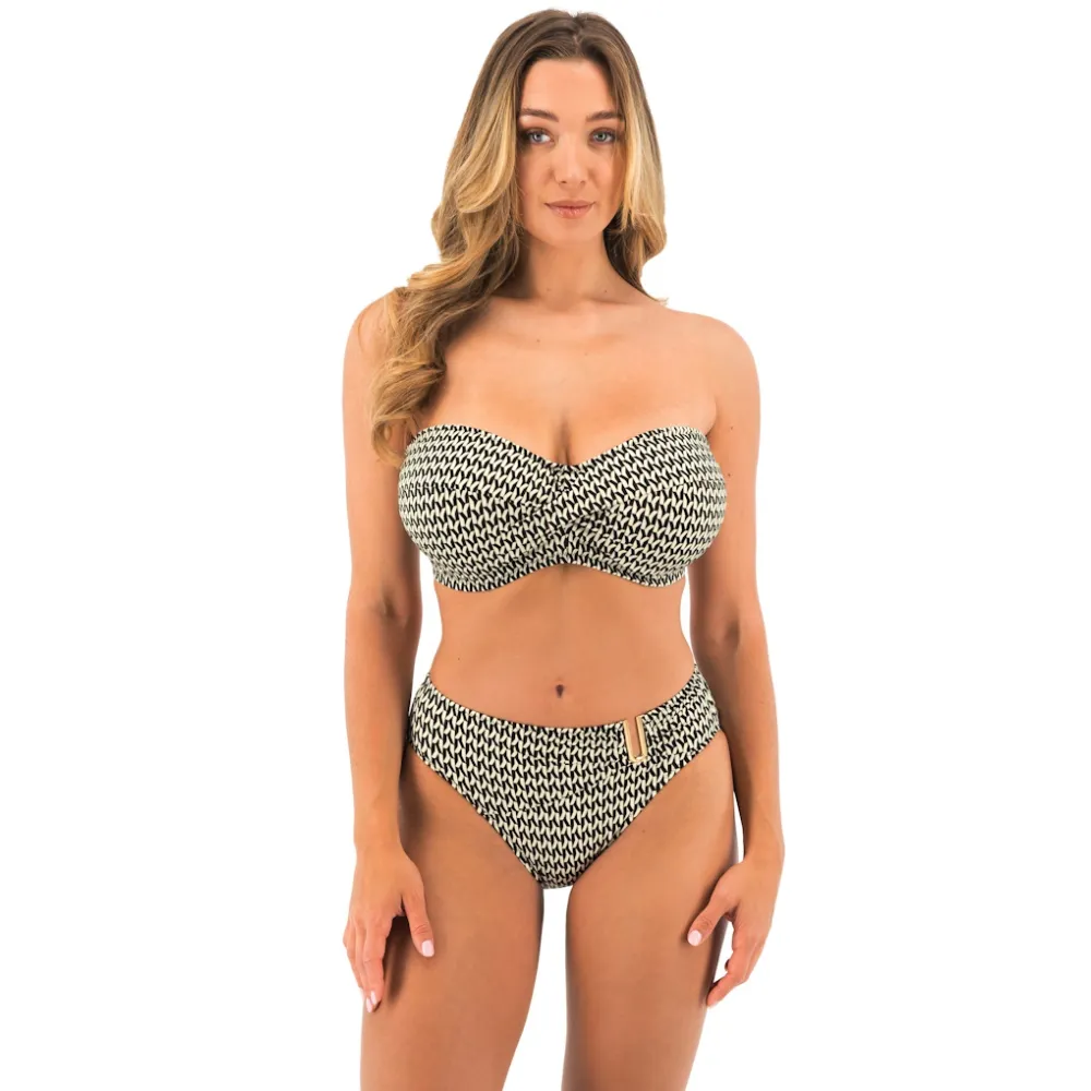 Fantasie Koh Lipe black and cream biustonosz bandeau do stroju kąpielowego