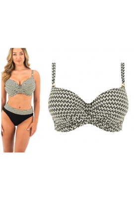 Fantasie Koh Lipe black and cream biustonosz full cup soft do stroju kąpielowego