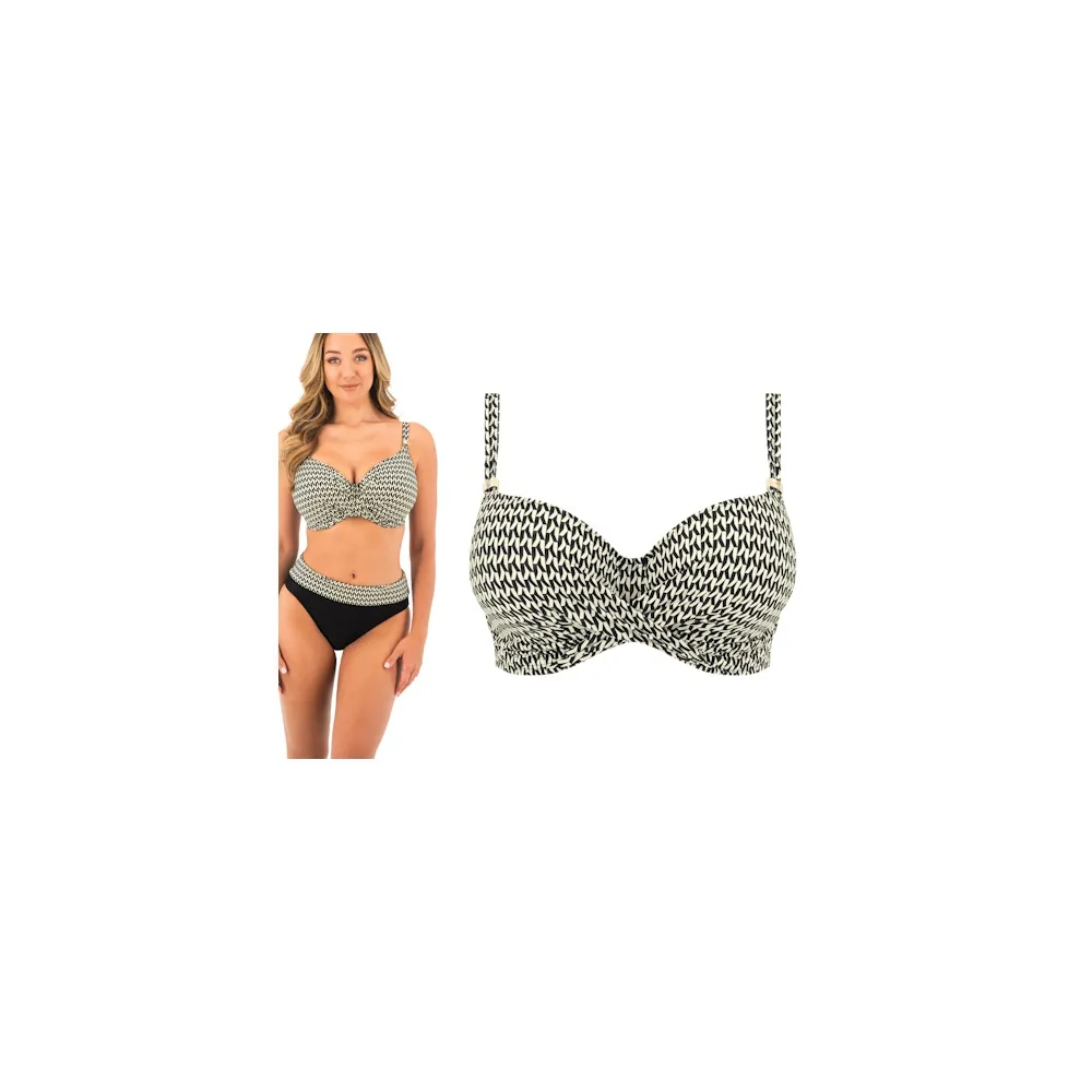 Fantasie Koh Lipe black and cream biustonosz full cup soft do stroju kąpielowego