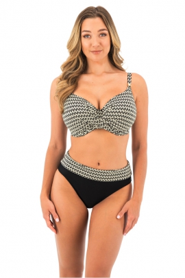 Fantasie Koh Lipe black and cream biustonosz full cup soft do stroju kąpielowego