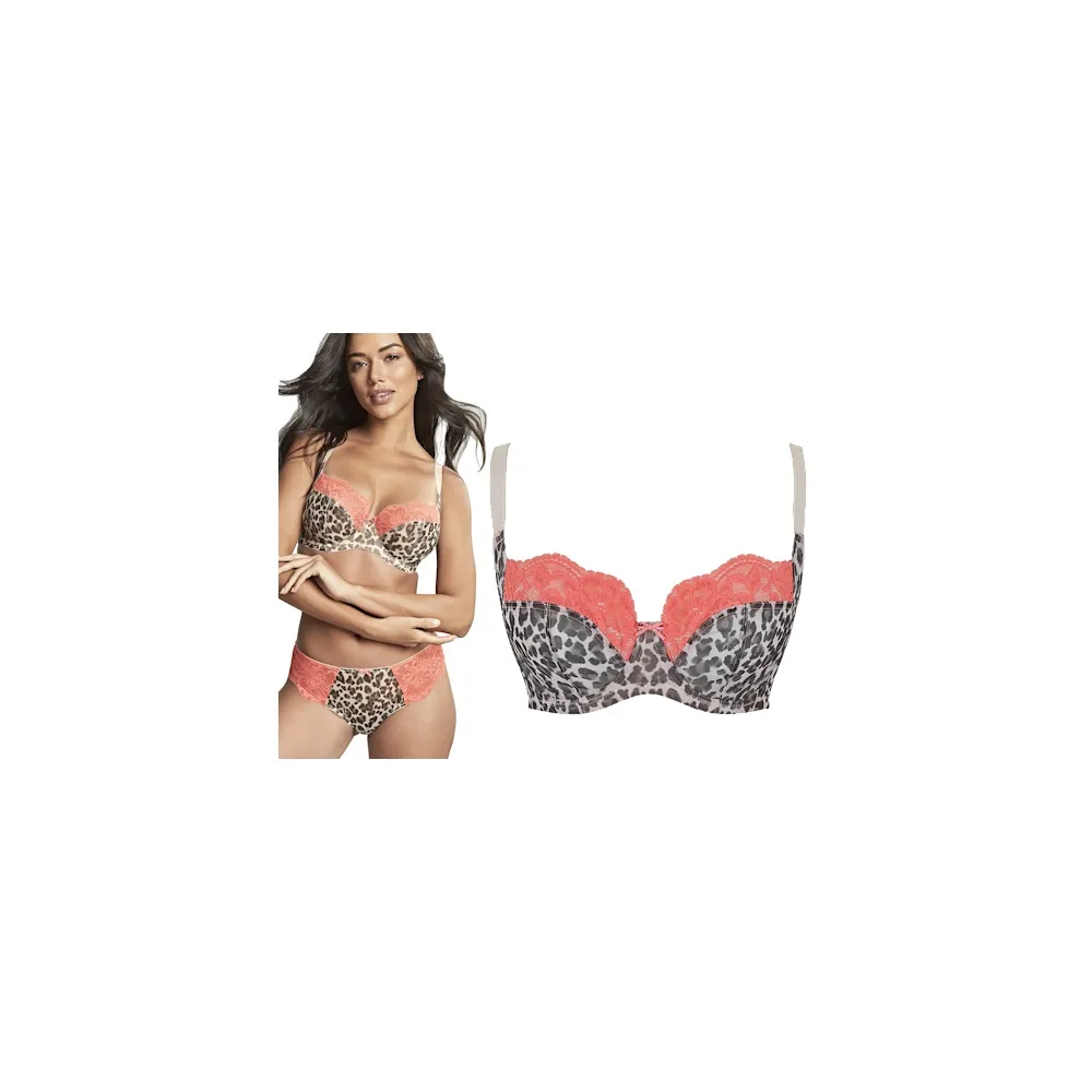 Panache Nina leopard coral biustonosz soft