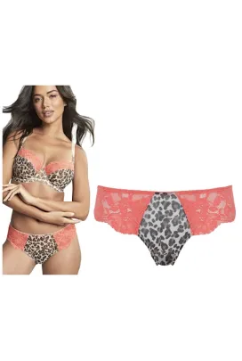 Panache Nina leopard coral majtki brazyliany