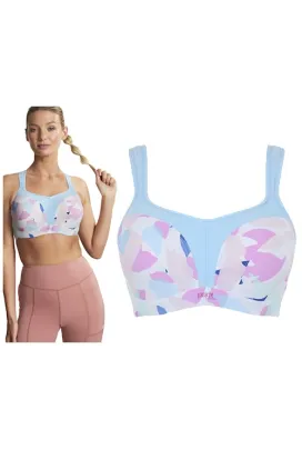 Panache Sport abstract pink biustonosz sportowy z fiszbinami