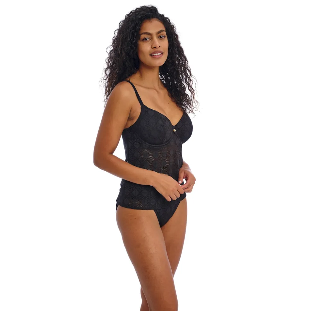 Freya Nomad Nights black tankini koszulka do stroju kąpielowego
