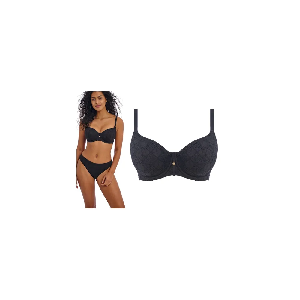 Freya Nomad Nights black sweetheart biustonosz usztywniany do stroju kąpielowego