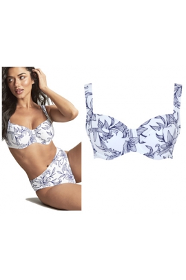 Panache Capri print white full cup biustonosz miękki do stroju kąpielowego