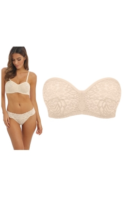 Wacoal Halo lace strapless nude biustonosz soft