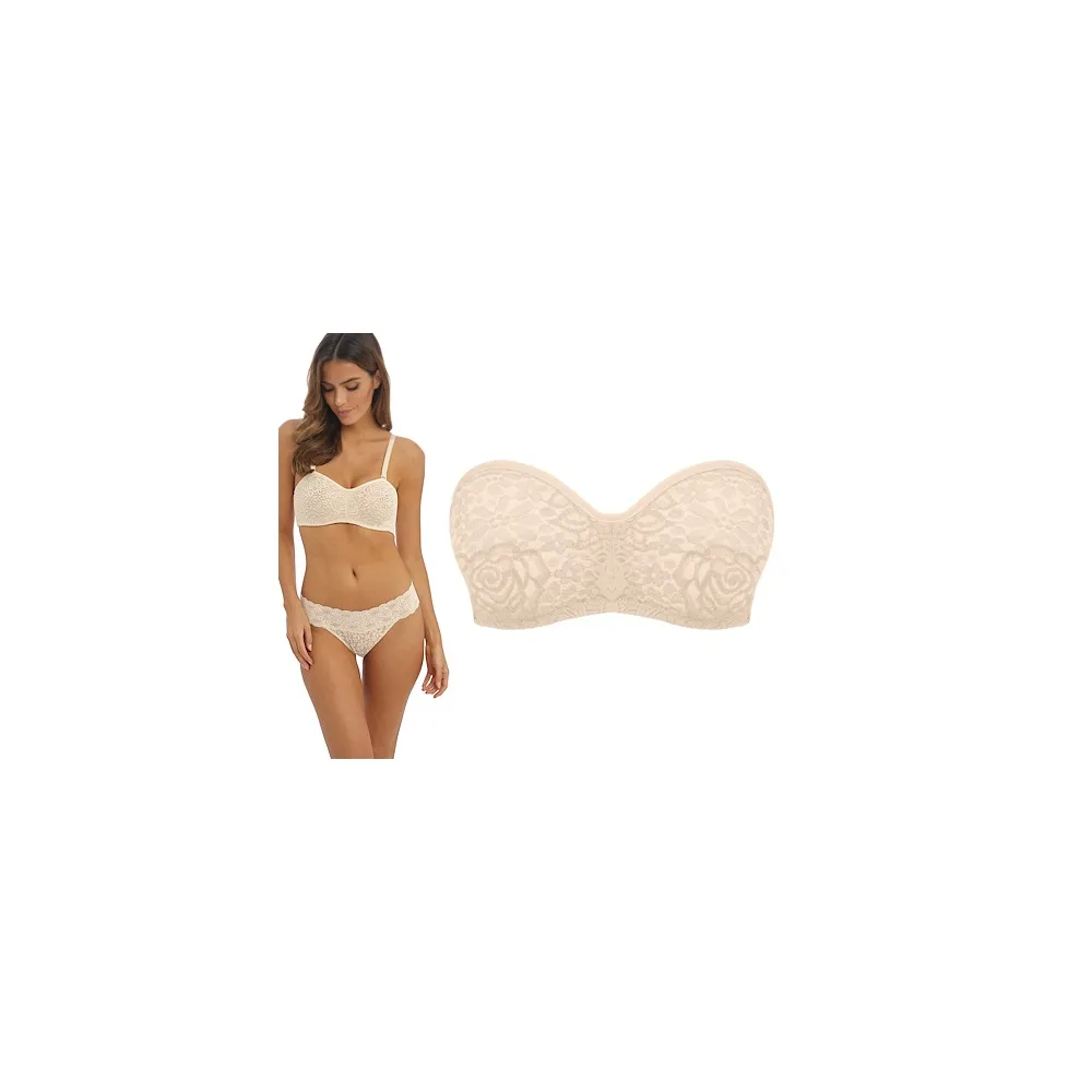 Wacoal Halo lace strapless nude biustonosz soft