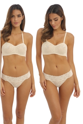 Wacoal Halo lace strapless nude biustonosz soft