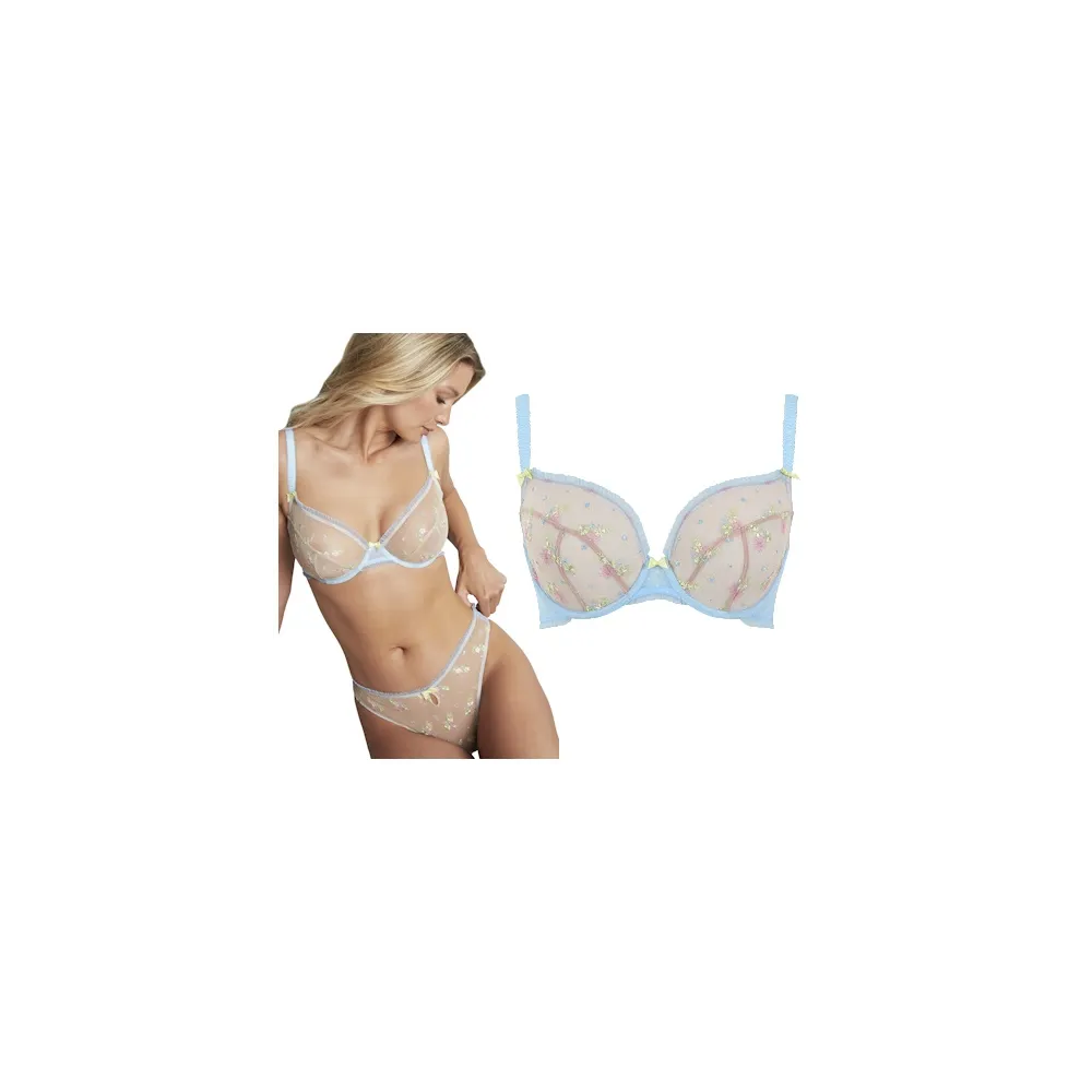 Cleo by Panache Astrid pale blue plunge biustonosz soft