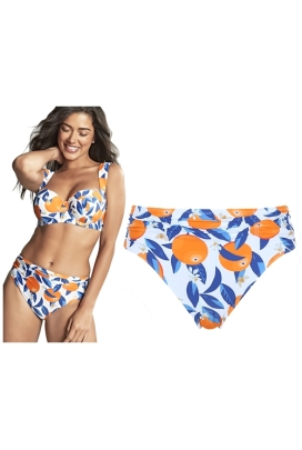 Panache Ella sicily print figi midi marszczone do stroju kąpielowego