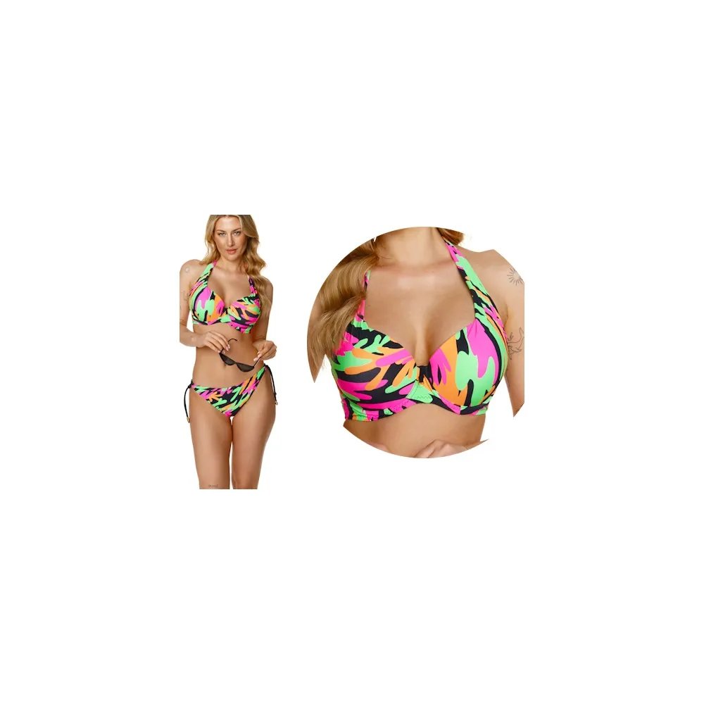 Lupoline Grenada neon moro push-up biustonosz do stroju kąpielowego