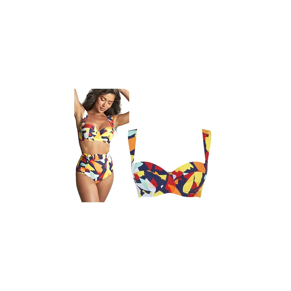 Panache Puglia print balconette padded biustonosz usztywniony do stroju kąpielowego