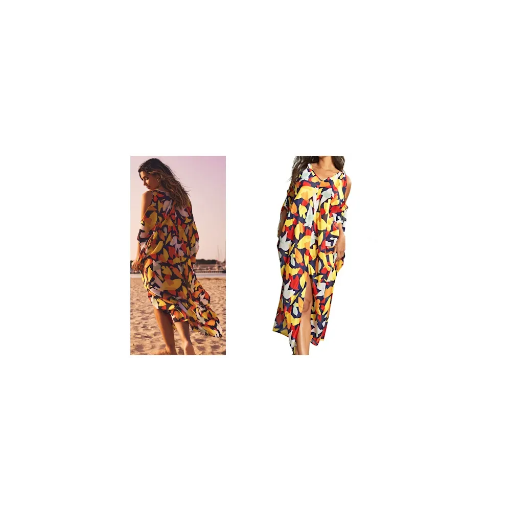 Panache Puglia print kaftan plażowy stroju kąpielowego
