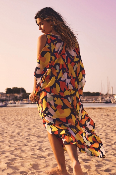 Panache Puglia print kaftan plażowy stroju kąpielowego