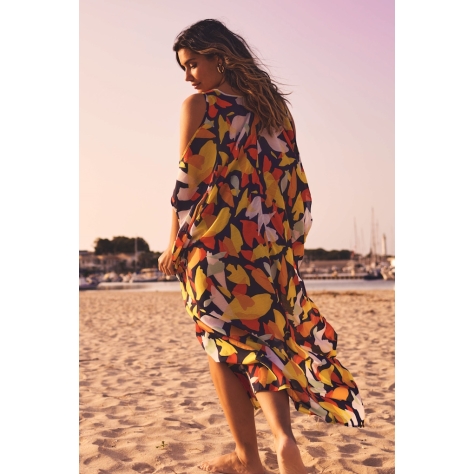 Panache Puglia print kaftan plażowy stroju kąpielowego