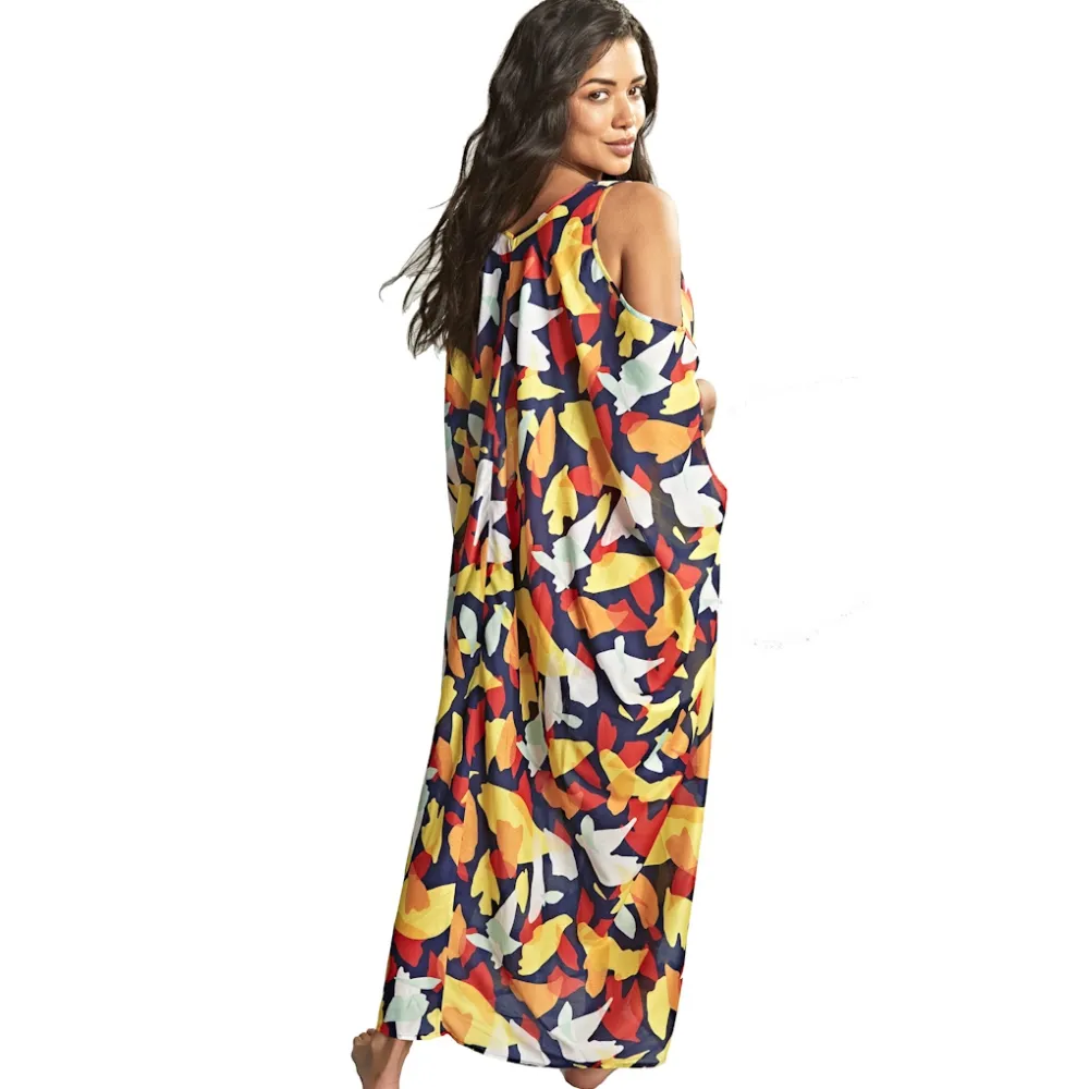 Panache Puglia print kaftan plażowy stroju kąpielowego