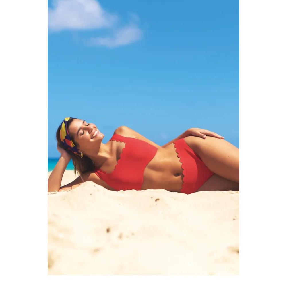 Panache Spirit rossa red crop top biustonosz do stroju kąpielowego