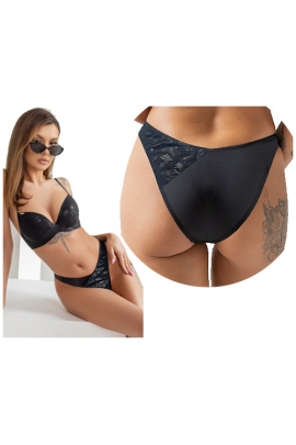 KrisLine Portofino czarne figi bikini do stroju kąpielowego