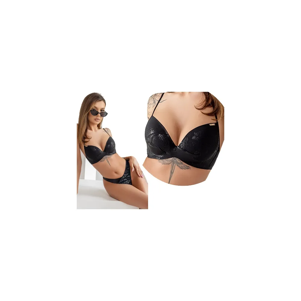 KrisLine Portofino czarny brassiereroma biustonosz push-up do stroju kąpielowego