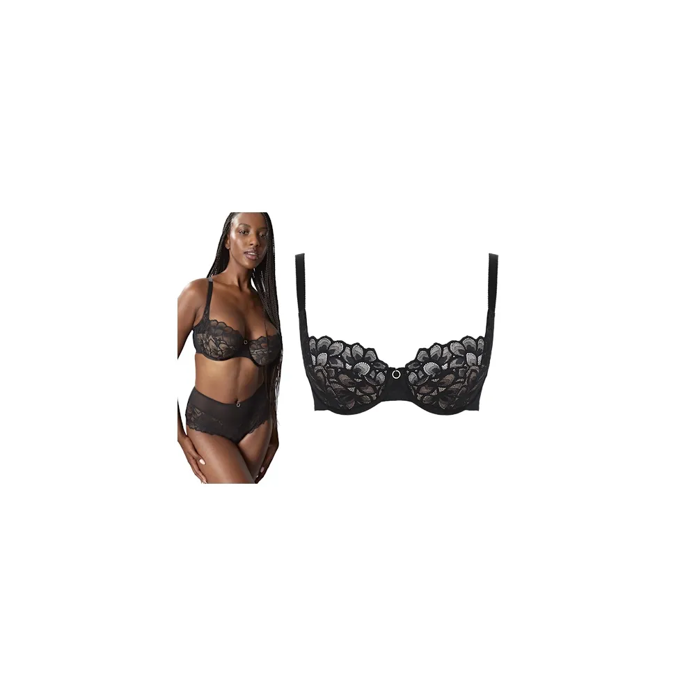 Panache Allure black latte plunge biustonosz balnony soft