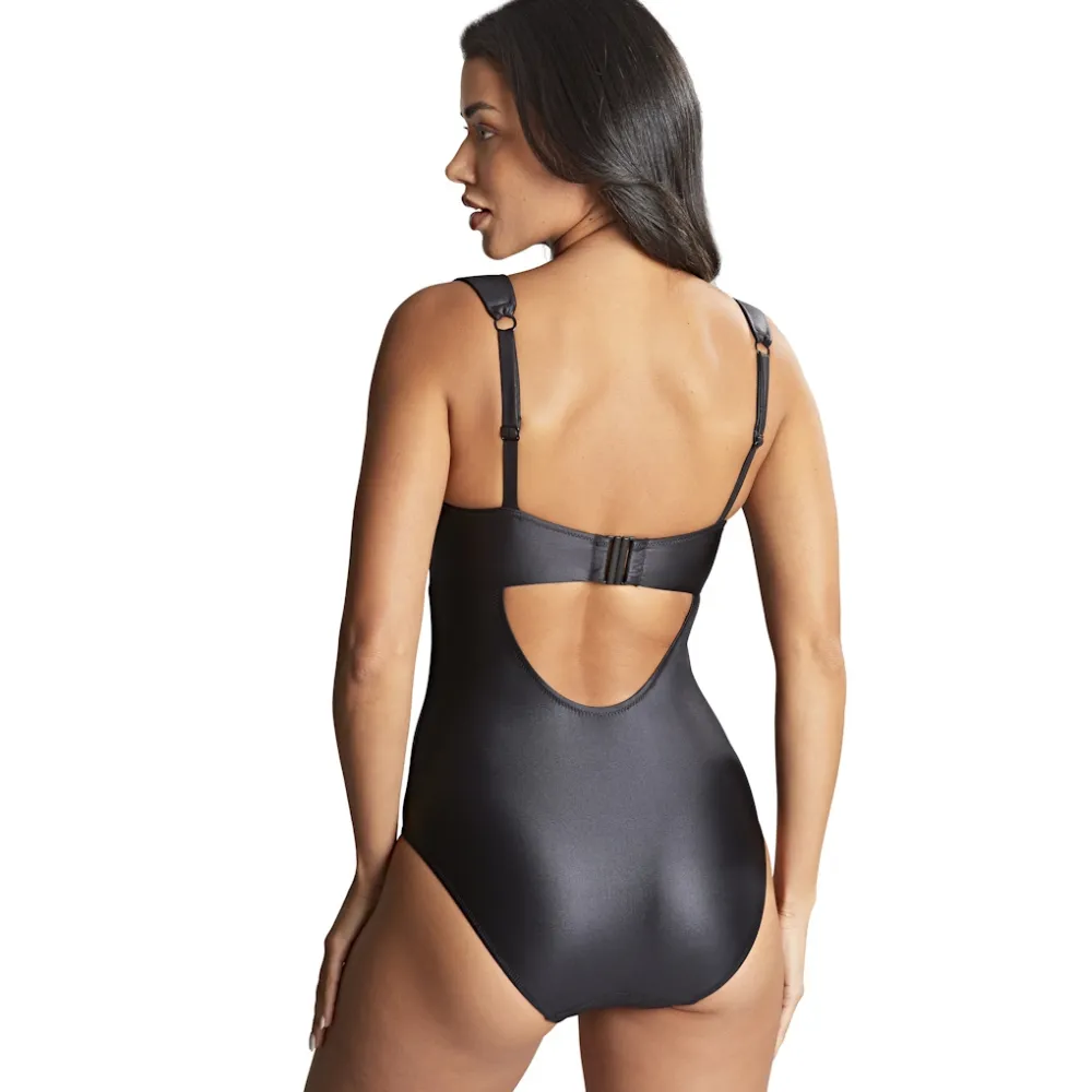 Panache Obsidian black padded jednoczęściowy strój kąpielowy z fiszbinami