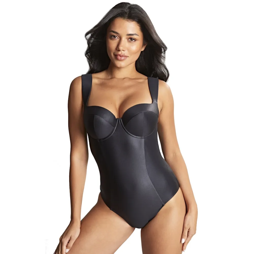 Panache Obsidian black padded jednoczęściowy strój kąpielowy z fiszbinami