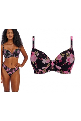 Freya Rose Blossom black rose Deco plunge biustonosz usztywniany