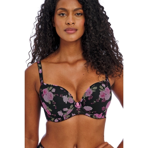 Freya Rose Blossom black rose Deco plunge biustonosz usztywniany