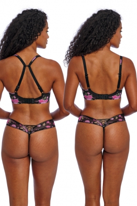 Freya Rose Blossom black rose Deco plunge biustonosz usztywniany