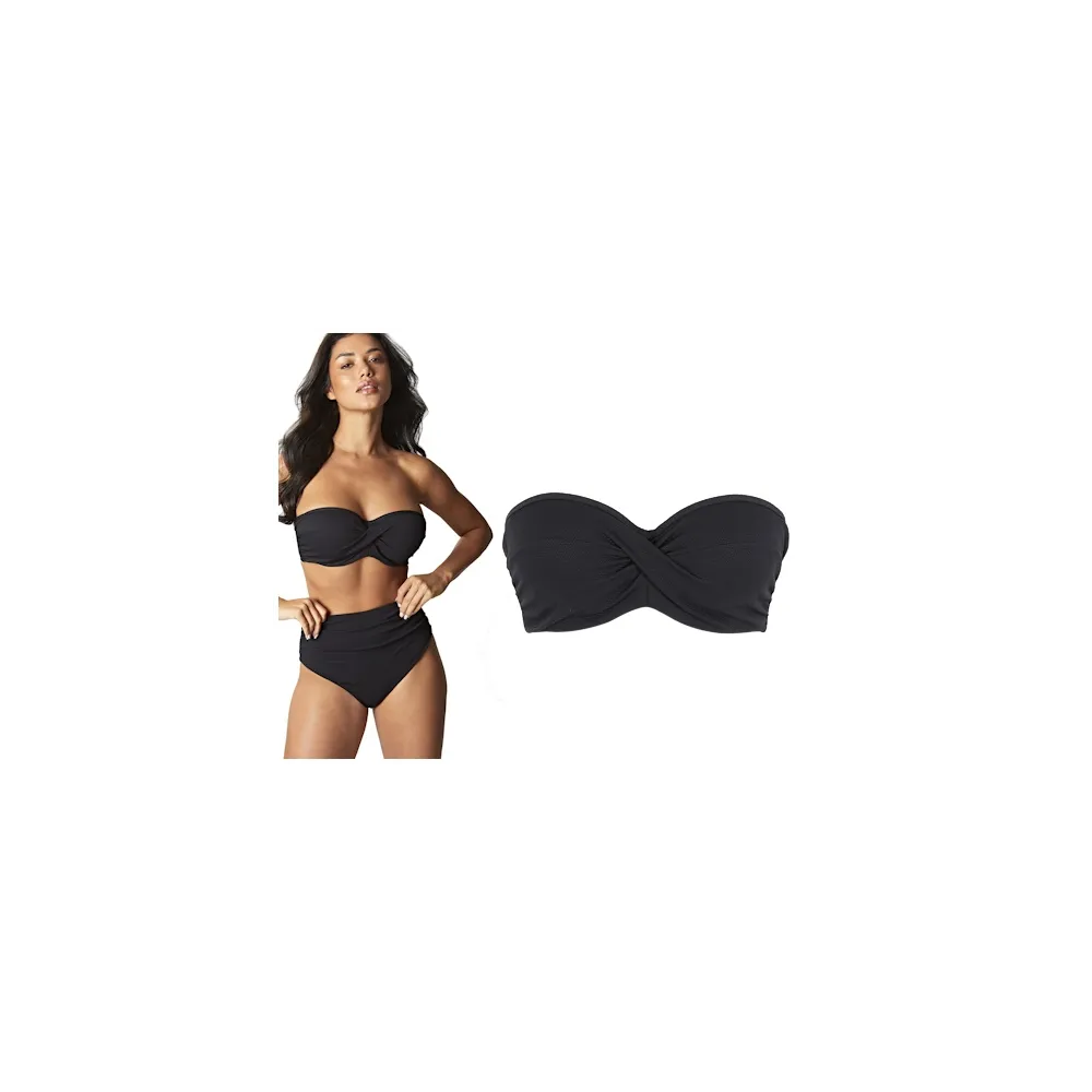 Panache Spirit Black bandeau biustonosz do stroju kąpielowego