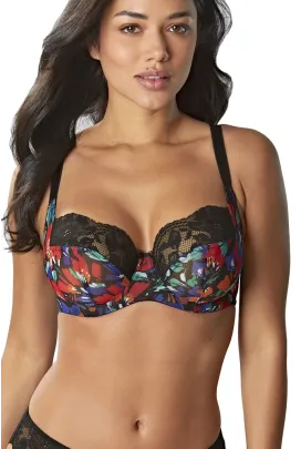 Panache Nina black floral biustonosz soft