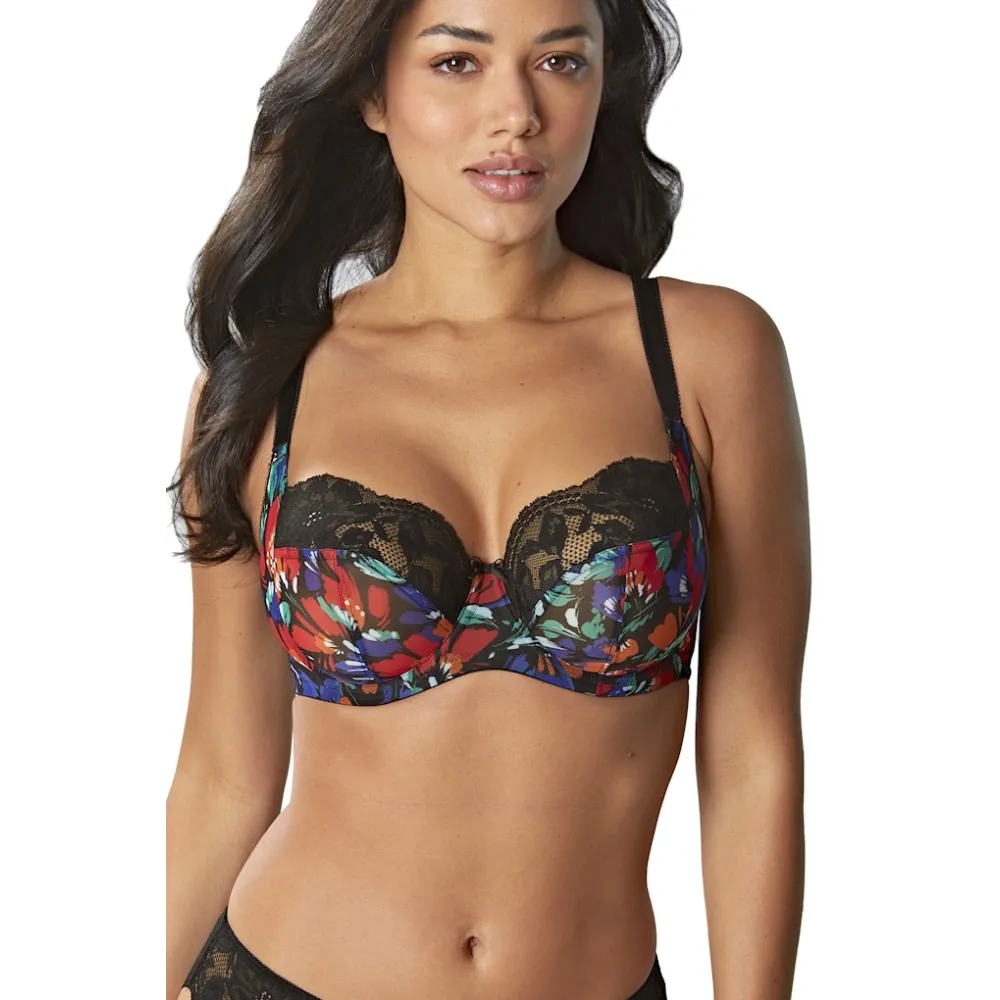 Panache Nina black floral biustonosz soft