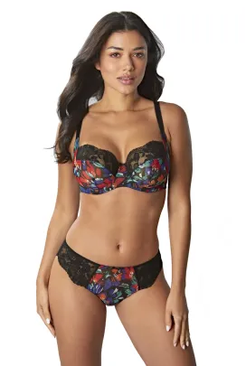 Panache Nina black floral biustonosz soft