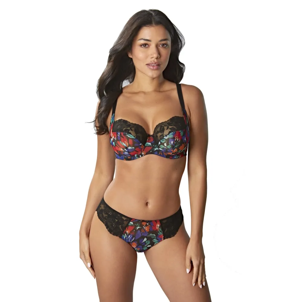 Panache Nina black floral biustonosz soft