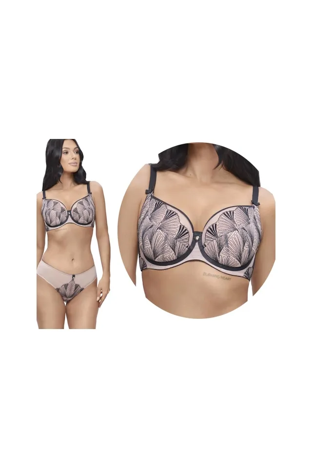 Dalia  Manhattan beż czerń K37 biustonosz semi-soft