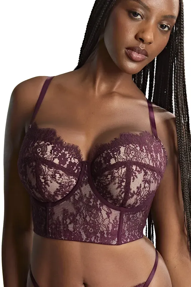 Panache Carmen mulberry gorset padded