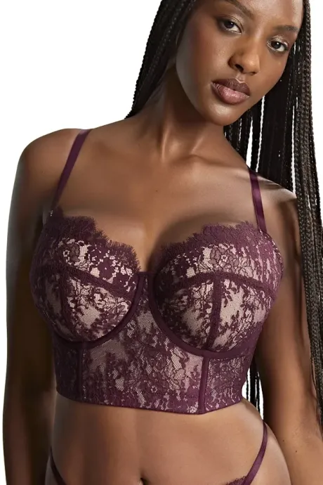 Panache Carmen mulberry gorset padded