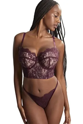 Panache Carmen mulberry gorset padded