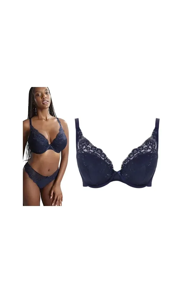 Panache Ana midnight sequin biustonosz padded plunge