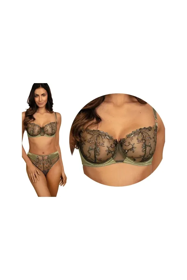 Ewa Bien Amber zielony B139 biustonosz half cup soft