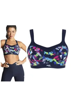 Panache Sport graphic print biustonosz sportowy z fiszbinami