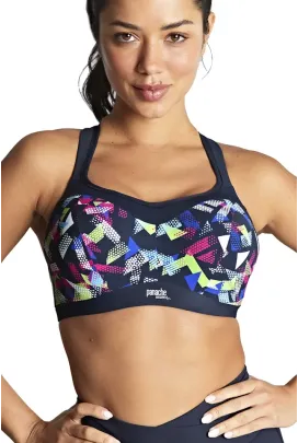 Panache Sport graphic print biustonosz sportowy z fiszbinami