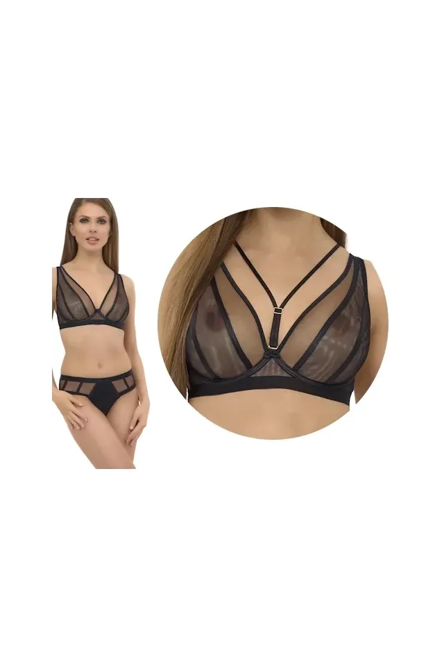 Lupoline 2521 czerń bralette biustonosz soft