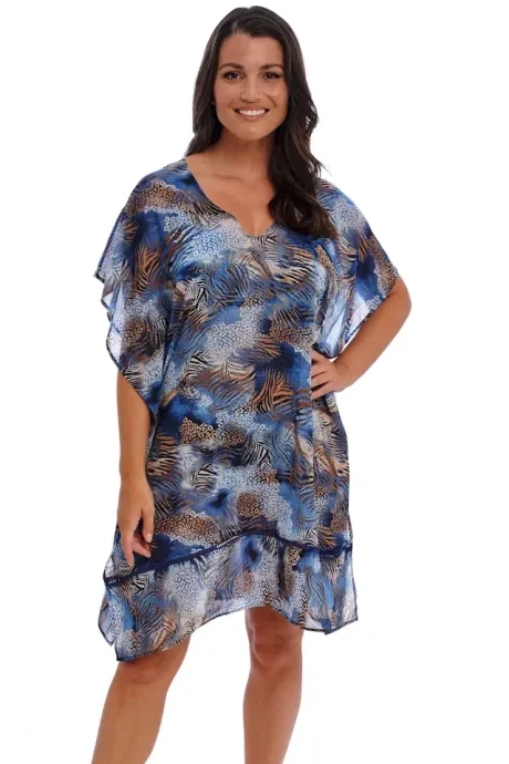Fantasie Seraya Sands denim kaftan plażowy