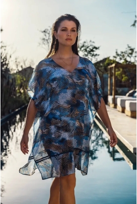 Fantasie Seraya Sands denim kaftan plażowy